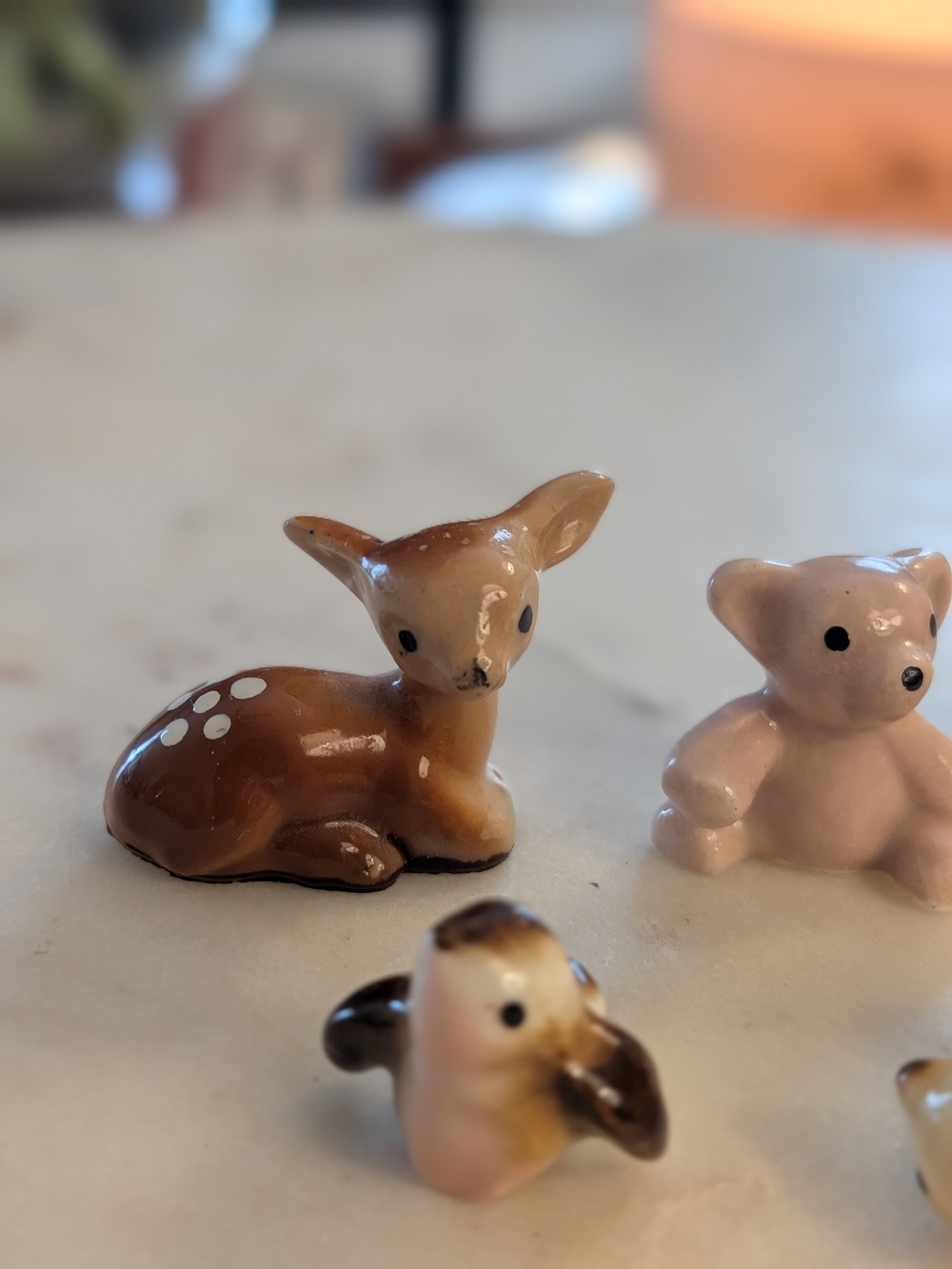 Mini Ceramic Woodland Animal Figurine Set Of 6 Vintage - Picture 5 of 14